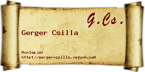 Gerger Csilla névjegykártya
